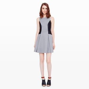 Club Monaco JANINE DRESS IN MEDIUM HEATHER GREY size 0 real leather Y2K